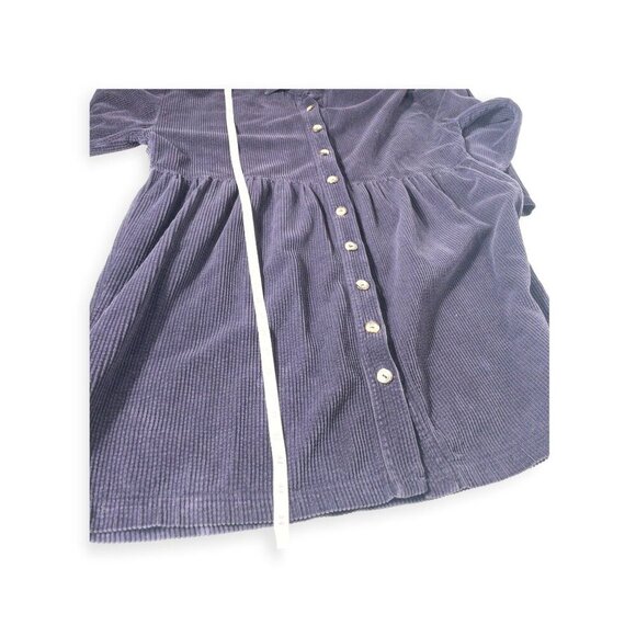 Vintage Purple Corduroy Dress Kiko Comfortable Clothing Button-Down SZ L - Picture 6 of 8
